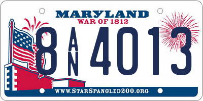 MD license plate 8AN4013