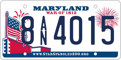 MD license plate 8AN4015