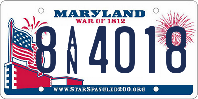 MD license plate 8AN4018