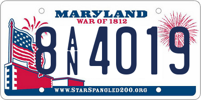 MD license plate 8AN4019