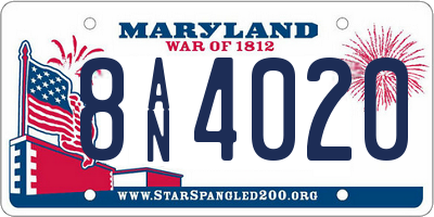 MD license plate 8AN4020