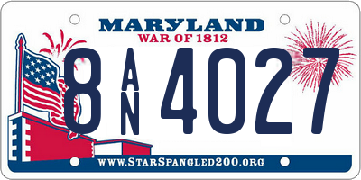 MD license plate 8AN4027