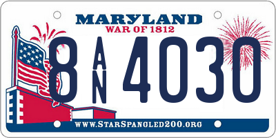 MD license plate 8AN4030