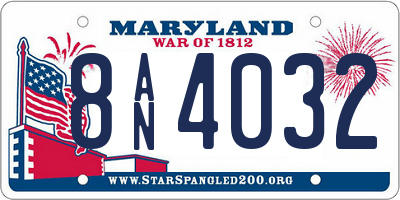 MD license plate 8AN4032