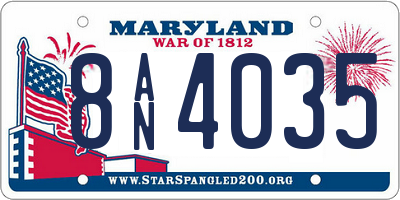 MD license plate 8AN4035