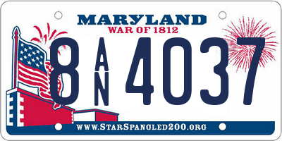 MD license plate 8AN4037
