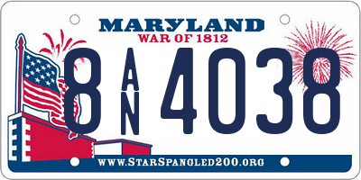 MD license plate 8AN4038