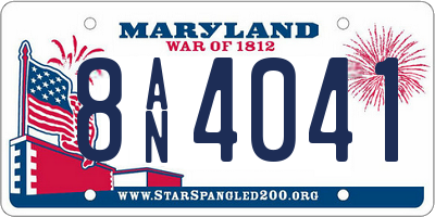 MD license plate 8AN4041