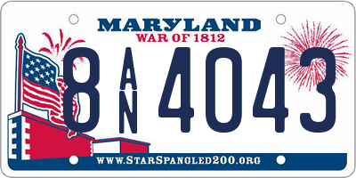 MD license plate 8AN4043