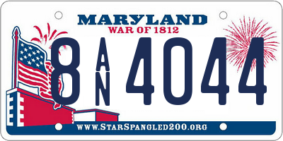 MD license plate 8AN4044