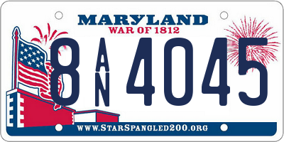 MD license plate 8AN4045