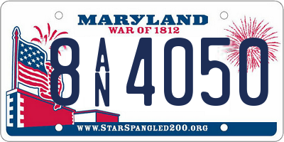 MD license plate 8AN4050