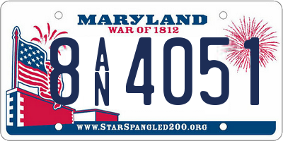 MD license plate 8AN4051