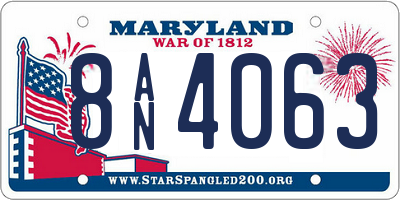 MD license plate 8AN4063