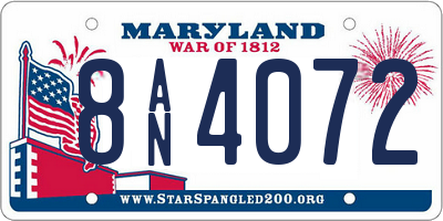 MD license plate 8AN4072