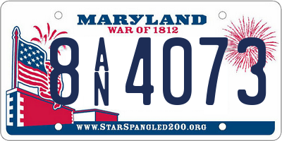 MD license plate 8AN4073