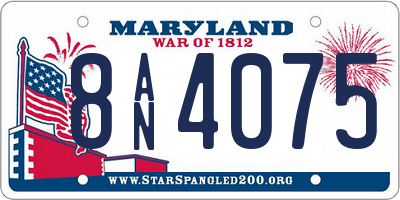 MD license plate 8AN4075