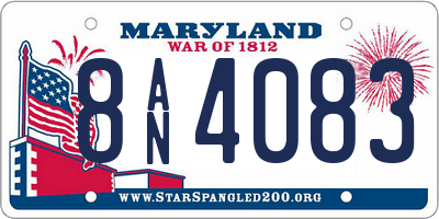 MD license plate 8AN4083