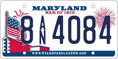 MD license plate 8AN4084