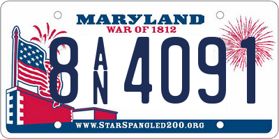 MD license plate 8AN4091