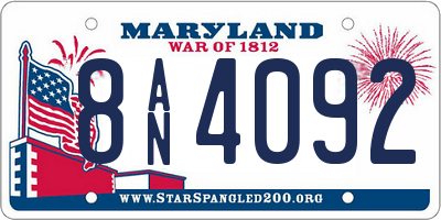MD license plate 8AN4092
