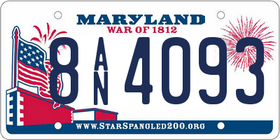 MD license plate 8AN4093