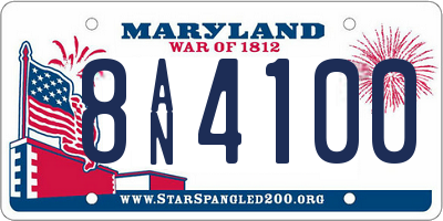MD license plate 8AN4100