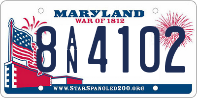 MD license plate 8AN4102