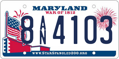 MD license plate 8AN4103