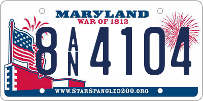 MD license plate 8AN4104