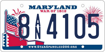 MD license plate 8AN4105