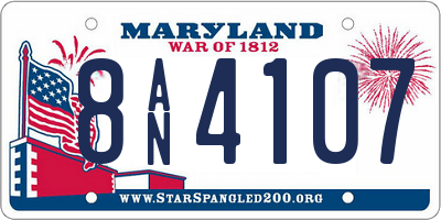 MD license plate 8AN4107
