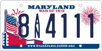 MD license plate 8AN4111