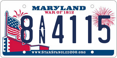 MD license plate 8AN4115