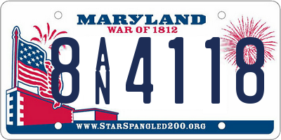 MD license plate 8AN4118