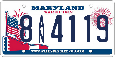 MD license plate 8AN4119