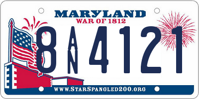 MD license plate 8AN4121