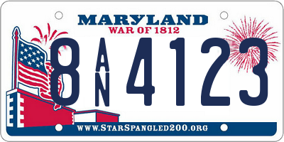 MD license plate 8AN4123
