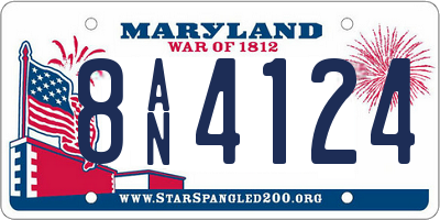 MD license plate 8AN4124