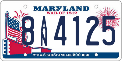 MD license plate 8AN4125