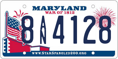 MD license plate 8AN4128