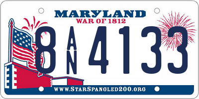 MD license plate 8AN4133