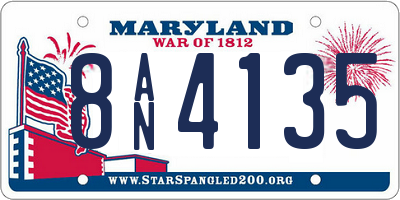 MD license plate 8AN4135