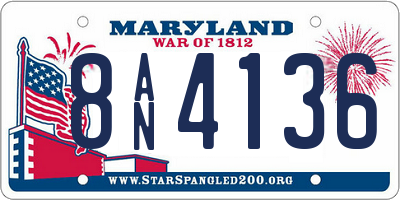 MD license plate 8AN4136