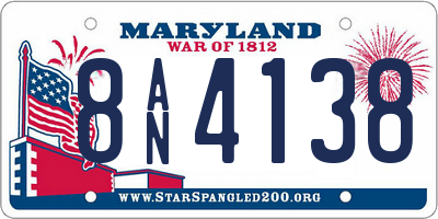 MD license plate 8AN4138