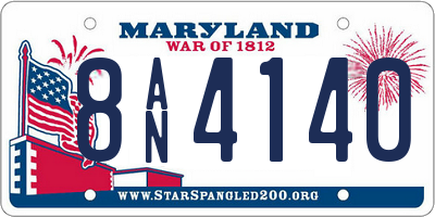 MD license plate 8AN4140
