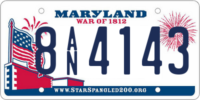 MD license plate 8AN4143