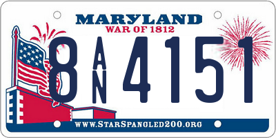 MD license plate 8AN4151