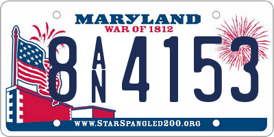 MD license plate 8AN4153