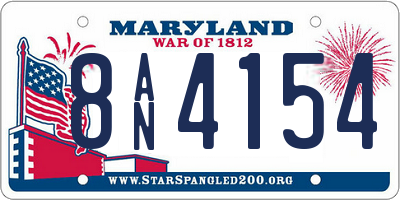 MD license plate 8AN4154